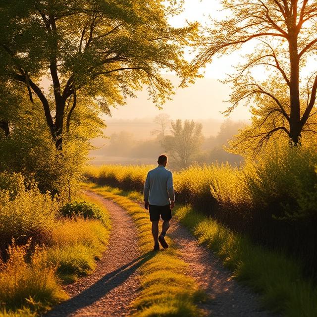 Person enjoying outdoor exercise on a scenic walking and running route