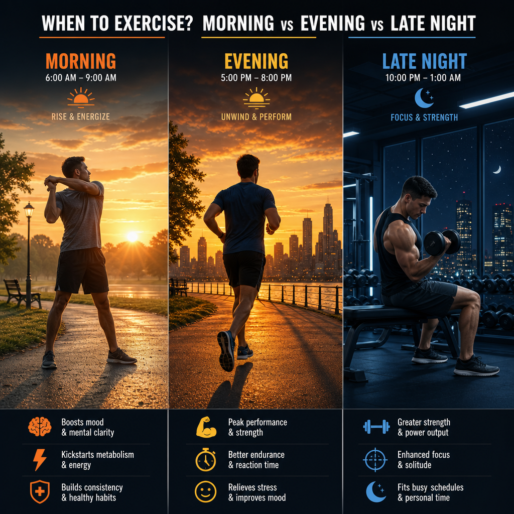 What's the Best Time of Day to Exercise? Morning vs Evening vs Late Night