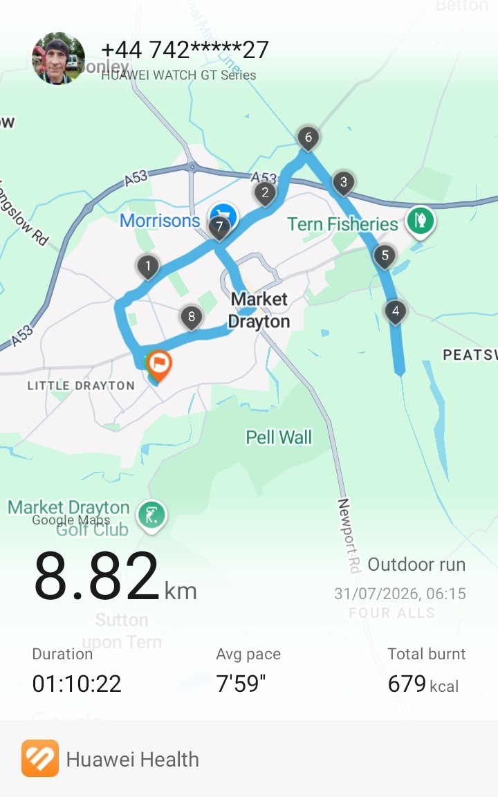 Walk-Run Interval Training Session: 8.82 km with Progressive Pace