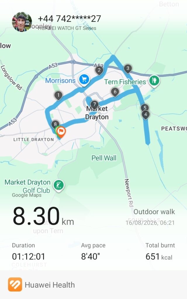 8.3 km Walk After Parkrun